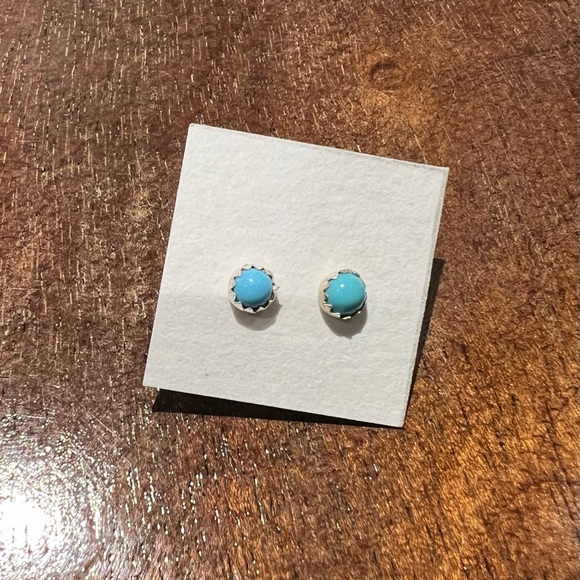 Silpada Sterling Silver flower/swirl drop earrings and micro turquoise studs - Picture 5 of 5